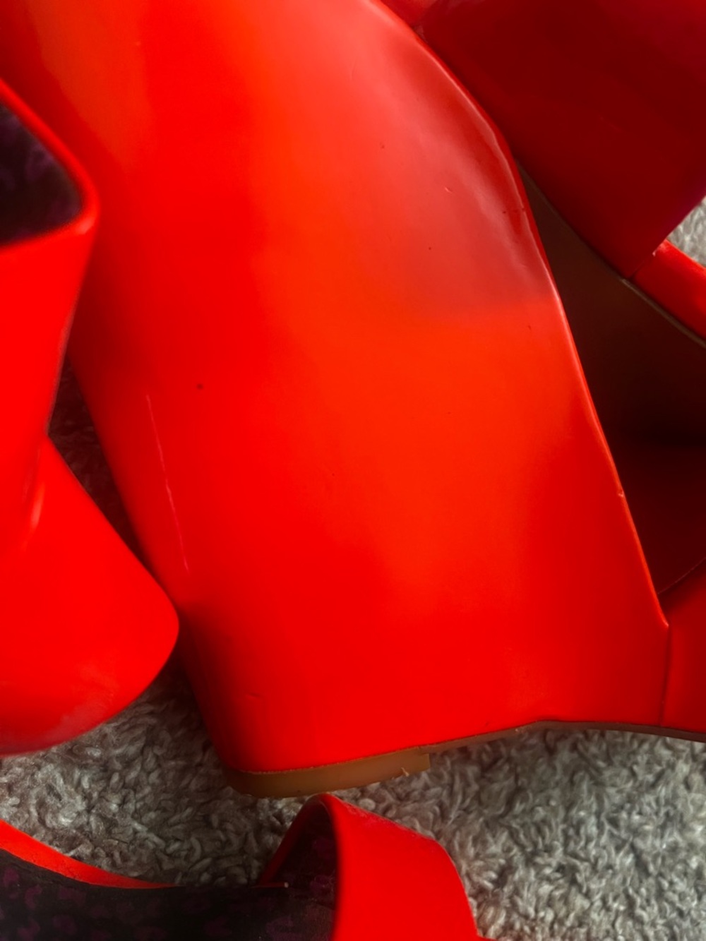 Jessica Simpson Red/Orange Wedges with Ankle Strap - Picture 6 of 16